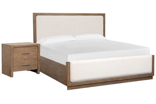Magnussen - Westbourne Dark Umber King Upholstered Panel Bed With Nightstand - B5888-65-KIT1 view 1