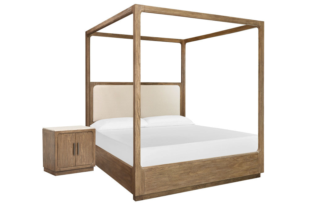 Magnussen - Westbourne Dark Umber King Upholstered Poster Bed With Door Nightstand - B5888-66-KIT7 view 1
