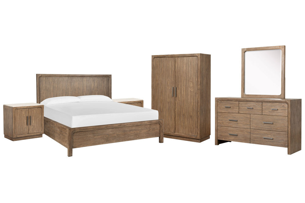 Magnussen - Westbourne Dark Umber Queen Panel Bed 2 Door Nightstands Drawer Dresser With Portrait Mirror And Armoire - B5888-54-KIT11 view 1