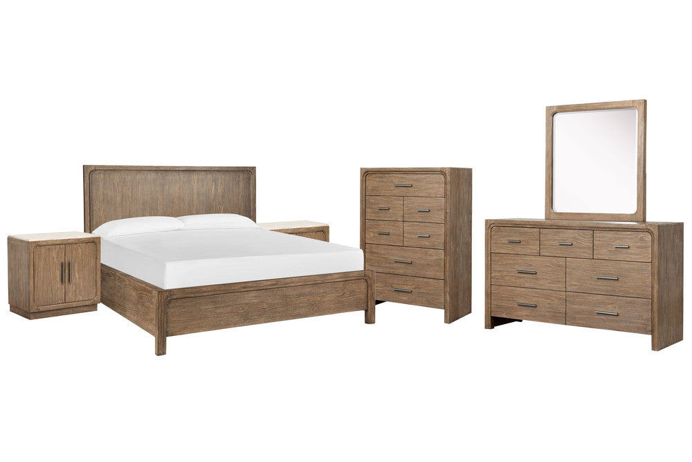 Magnussen - Westbourne Dark Umber Queen Panel Bed 2 Door Nightstands Drawer Dresser With Portrait Mirror And Drawer Chest - B5888-54-KIT10 view 1
