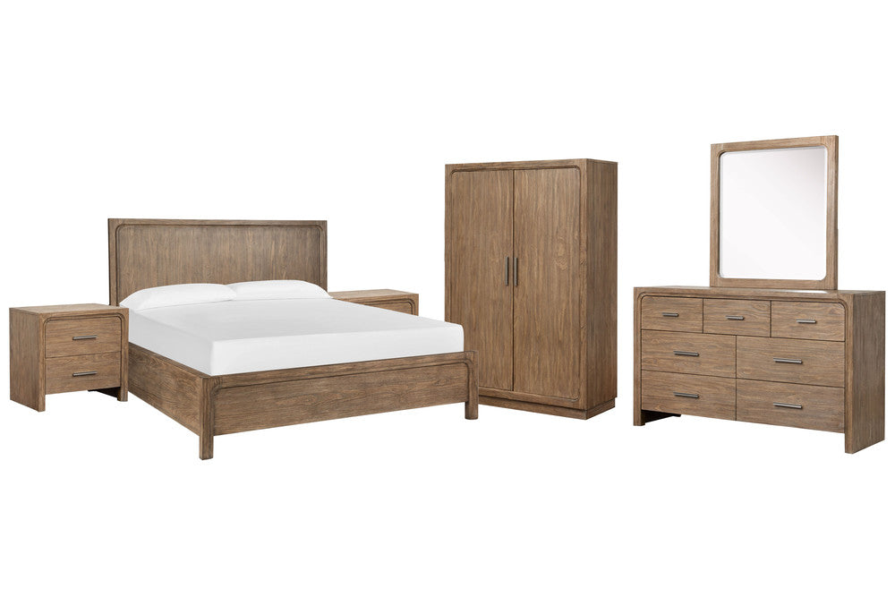 Magnussen - Westbourne Dark Umber Queen Panel Bed 2 Nightstands Drawer Dresser With Portrait Mirror And Armoire - B5888-54-KIT6 view 1