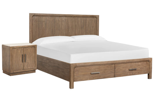 Magnussen - Westbourne Dark Umber Queen Panel Storage Bed With Door Nightstand - B5888-54A-KIT7 view 1