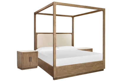 Magnussen - Westbourne Dark Umber Queen Upholstered Poster Bed With 2 Door Nightstands - B5888-56-KIT8 view 1