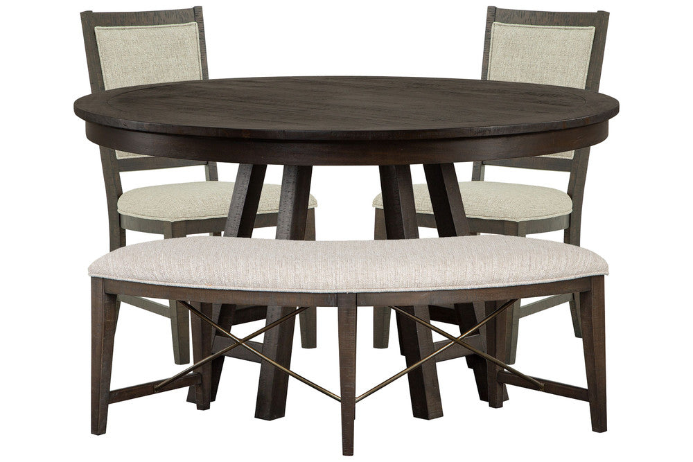 Magnussen - Westley Falls Graphite 52" Round Dining Table With 2 Upholstered Side Chairs And Curved Bench - D4399-27-KIT15 view 1