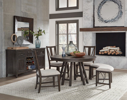Magnussen - Westley Falls Graphite 52" Round Dining Table With 4 Side Chairs - D4399-27-KIT1 view 9