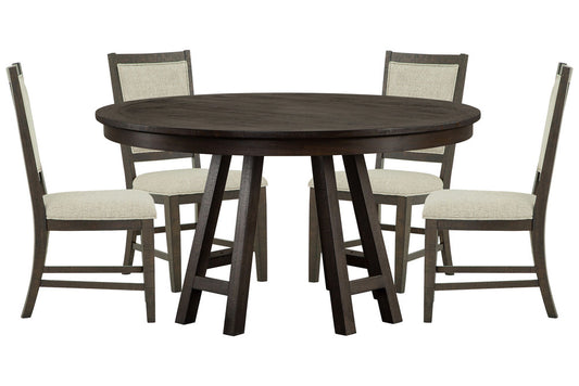 Magnussen - Westley Falls Graphite 52" Round Dining Table With 4 Upholstered Side Chairs - D4399-27-KIT3 view 1