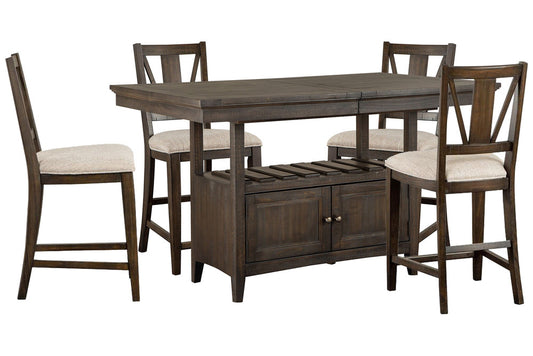 Magnussen - Westley Falls Graphite Extendable Counter Height Dining Table With 4 Counter Chairs - D4399-42-KIT1 view 1