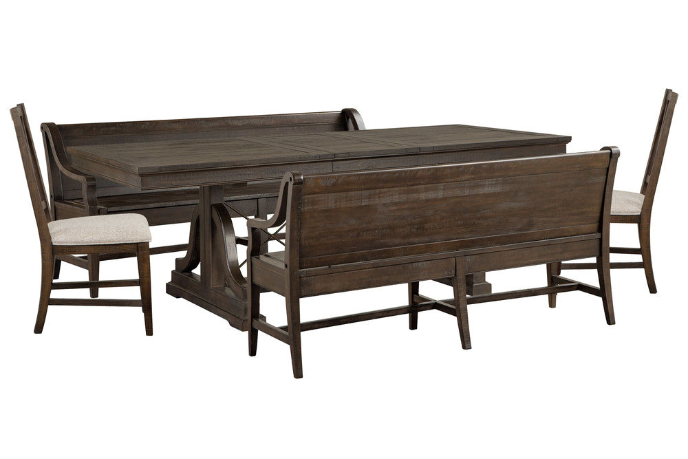 Magnussen - Westley Falls Graphite Extendable Trestle Dining Table With 2 Benches And 2 Side Chairs - D4399-25-KIT39 view 1