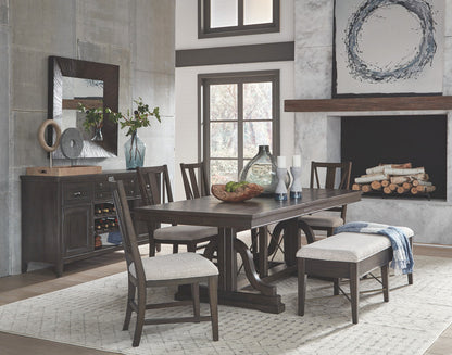 Magnussen - Westley Falls Graphite Extendable Trestle Dining Table With 2 Benches - D4399-25-KIT37 view 10