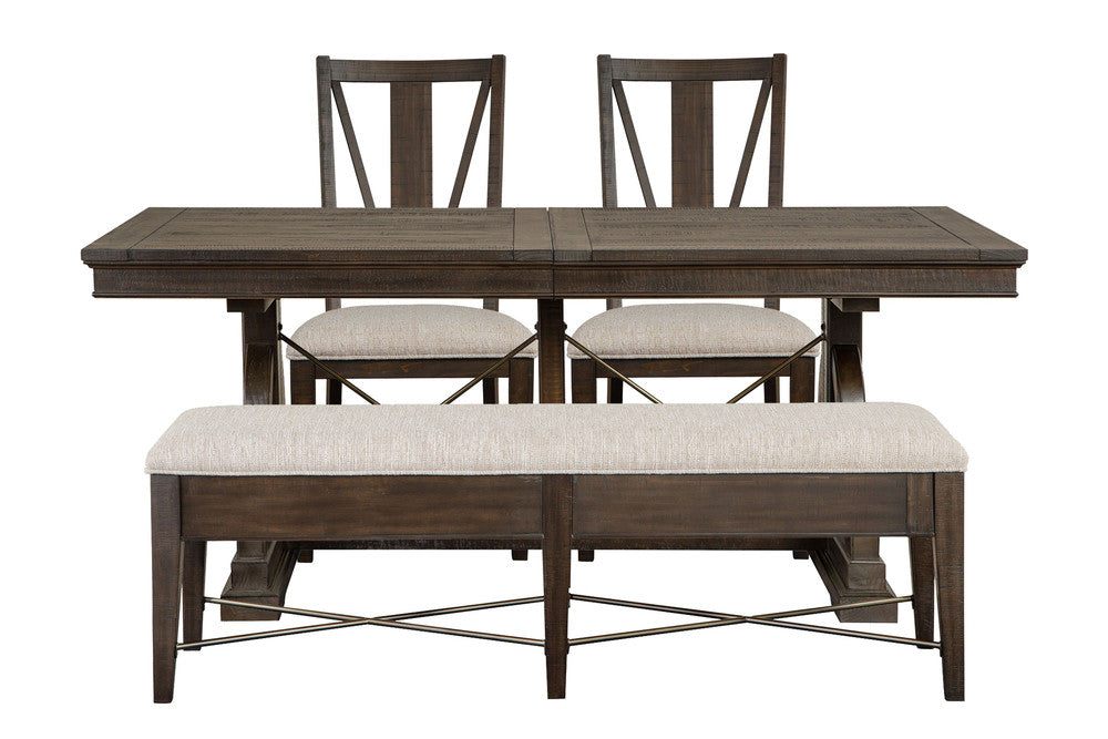 Magnussen - Westley Falls Graphite Extendable Trestle Dining Table With 2 Side Chairs And Upholstered Bench - D4399-25-KIT17 view 1