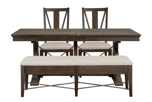 Magnussen - Westley Falls Graphite Extendable Trestle Dining Table With 2 Side Chairs And Upholstered Bench - D4399-25-KIT17 view 1