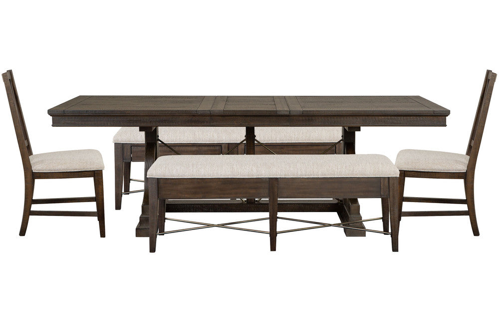 Magnussen - Westley Falls Graphite Extendable Trestle Dining Table With 2 Upholstered Benches And 2 Side Chairs - D4399-25-KIT47 view 1