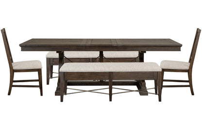 Magnussen - Westley Falls Graphite Extendable Trestle Dining Table With 2 Upholstered Benches And 2 Side Chairs - D4399-25-KIT47 view 1