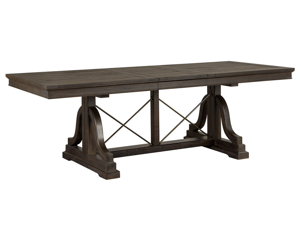 Magnussen - Westley Falls Graphite Extendable Trestle Dining Table With 2 Upholstered Benches And 2 Side Chairs - D4399-25-KIT47 view 7