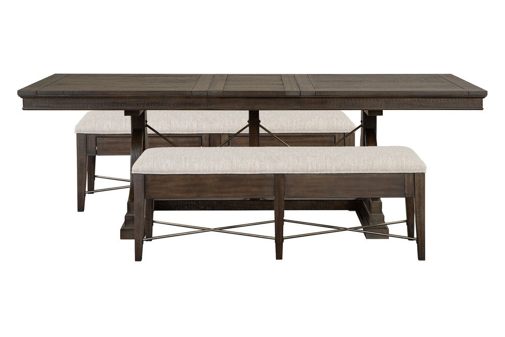 Magnussen - Westley Falls Graphite Extendable Trestle Dining Table With 2 Upholstered Benches - D4399-25-KIT45 view 1