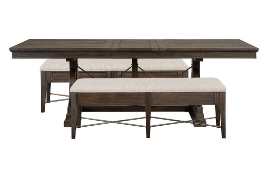 Magnussen - Westley Falls Graphite Extendable Trestle Dining Table With 2 Upholstered Benches - D4399-25-KIT45 view 1