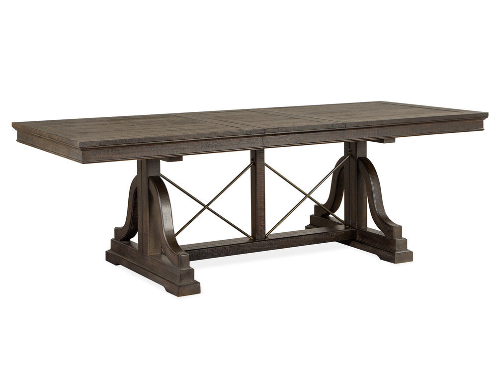 Magnussen - Westley Falls Graphite Extendable Trestle Dining Table With 2 Upholstered Benches - D4399-25-KIT45 view 2