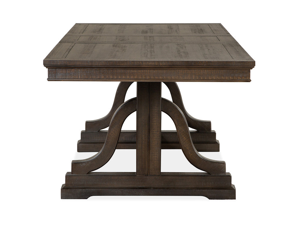 Magnussen - Westley Falls Graphite Extendable Trestle Dining Table With 2 Upholstered Benches - D4399-25-KIT45 view 4