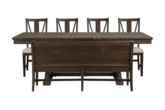 Magnussen - Westley Falls Graphite Extendable Trestle Dining Table With 4 Side Chairs And Bench - D4399-25-KIT29 view 1
