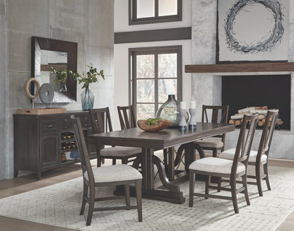 Magnussen - Westley Falls Graphite Extendable Trestle Dining Table With 4 Side Chairs And Bench - D4399-25-KIT29 view 9