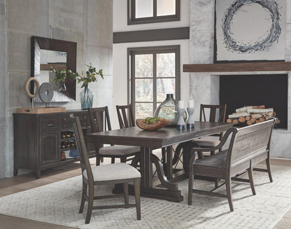 Magnussen - Westley Falls Graphite Extendable Trestle Dining Table With 4 Side Chairs - D4399-25-KIT1 view 11