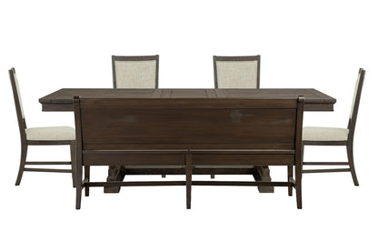 Magnussen - Westley Falls Graphite Extendable Trestle Dining Table With 4 Upholstered Side Chairs And Bench - D4399-25-KIT31 view 1
