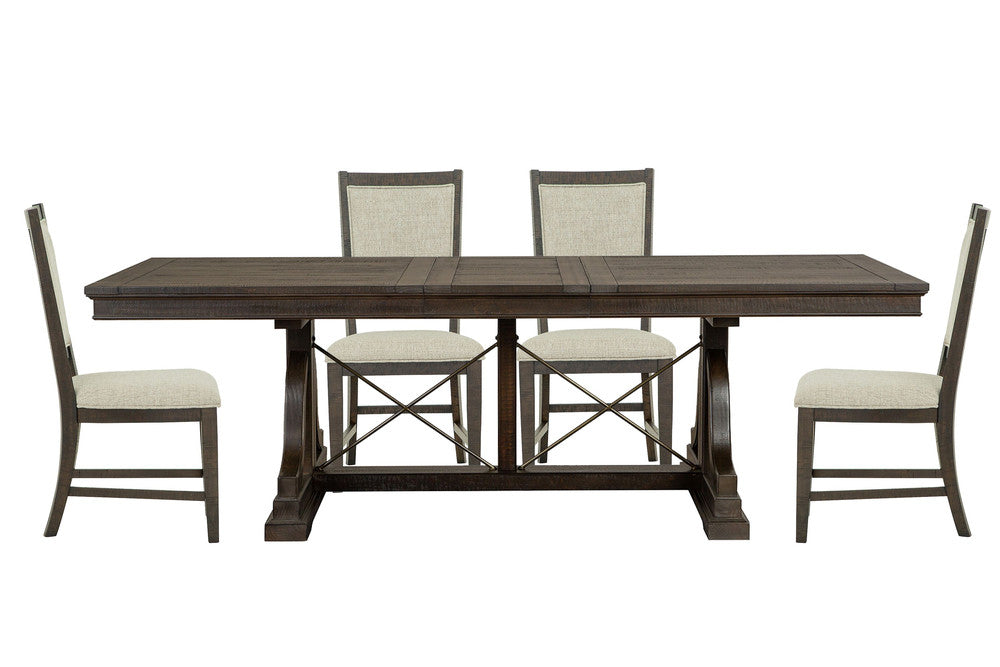 Magnussen - Westley Falls Graphite Extendable Trestle Dining Table With 4 Upholstered Side Chairs - D4399-25-KIT5 view 1