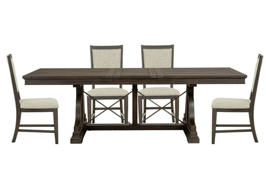 Magnussen - Westley Falls Graphite Extendable Trestle Dining Table With 4 Upholstered Side Chairs - D4399-25-KIT5 view 1