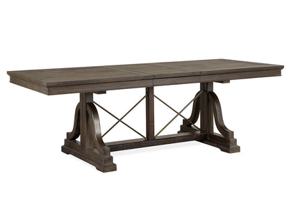 Magnussen - Westley Falls Graphite Extendable Trestle Dining Table With 4 Upholstered Side Chairs - D4399-25-KIT5 view 2