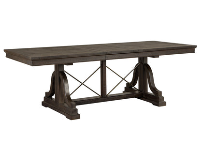 Magnussen - Westley Falls Graphite Extendable Trestle Dining Table With 4 Upholstered Side Chairs - D4399-25-KIT5 view 7