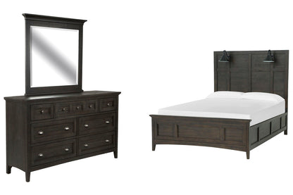 Magnussen - Westley Falls Graphite King Lamp Panel Bed And Drawer Dresser With Landscape Mirror - B4399-69-KIT3 view 1