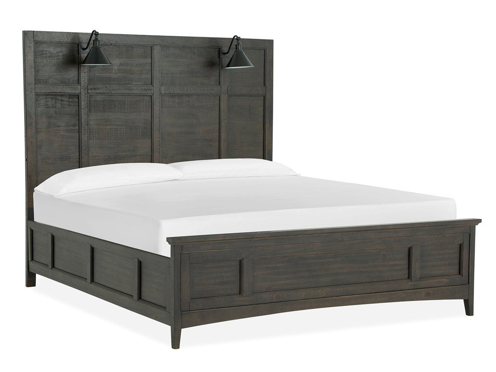 Magnussen - Westley Falls Graphite King Lamp Panel Bed With 2 Nightstands - B4399-69-KIT2 view 2