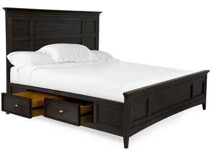 Magnussen - Westley Falls Graphite King Panel Storage Bed 2 Nightstands And Drawer Dresser With Landscape Mirror - B4399-65-KIT4 view 3