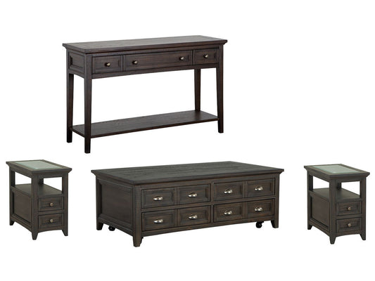 Magnussen - Westley Falls Graphite Lift Top Storage Cocktail Table With 2 Chairside End Table And Sofa Table - T4399-50KIT6 view 1