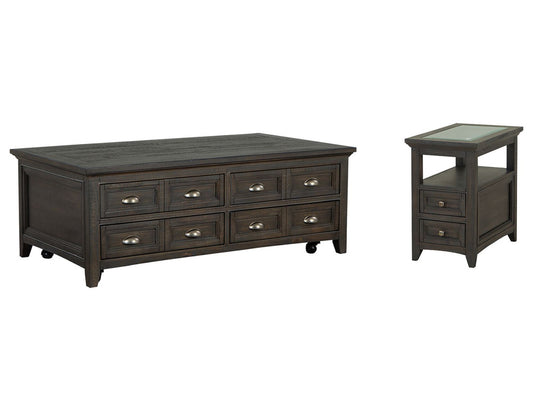 Magnussen - Westley Falls Graphite Lift Top Storage Cocktail Table With Chairside End Table - T4399-50KIT4 view 1