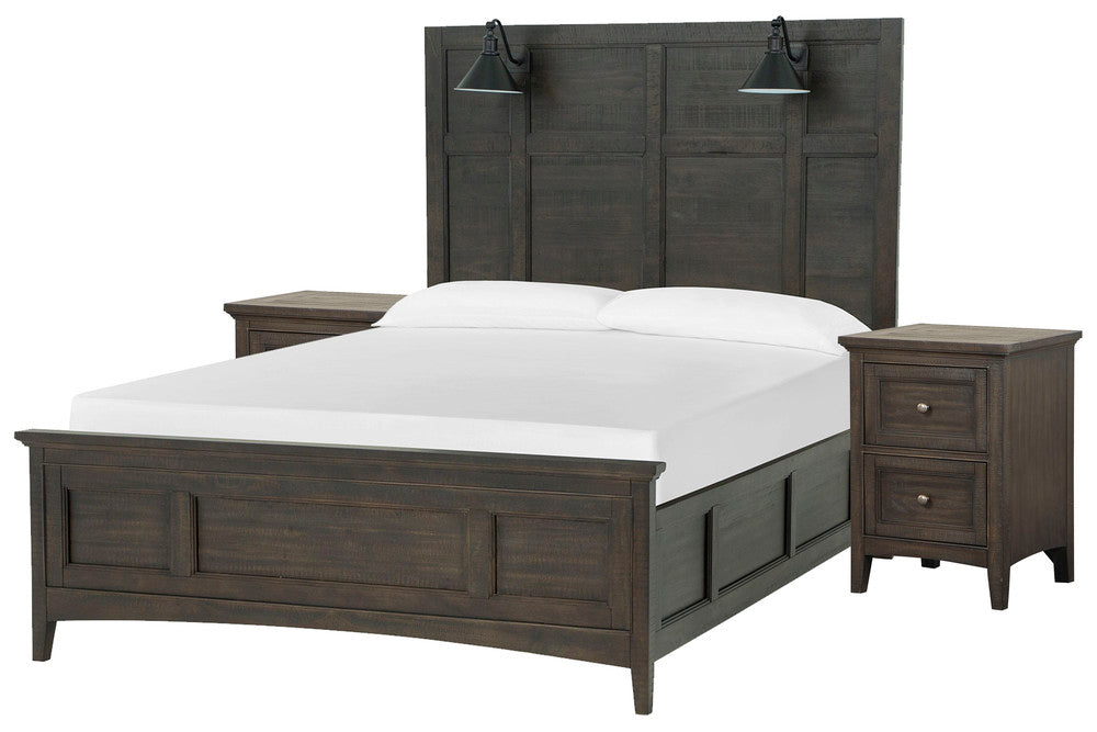 Magnussen - Westley Falls Graphite Queen Lamp Panel Bed With 2 Small Nightstands - B4399-59-KIT8 view 1