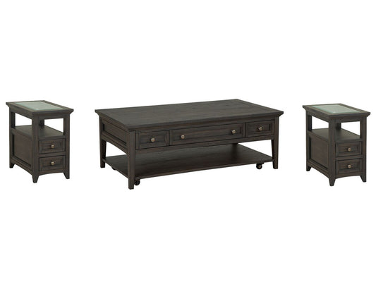 Magnussen - Westley Falls Graphite Rectangular Cocktail Table With 2 Chairside End Table - T4399-43KIT5 view 1