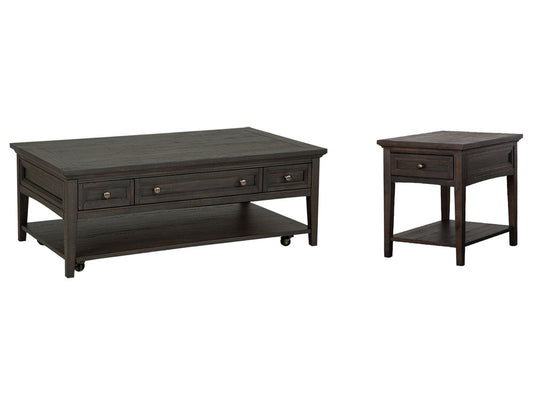 Magnussen - Westley Falls Graphite Rectangular Cocktail Table With End Table - T4399-43KIT7 view 1