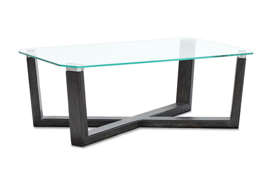 Magnussen - Wexler Black Truffle And Clear Glass Rectangular Cocktail Table With 2 End Table - T6345-43KIT2 view 2