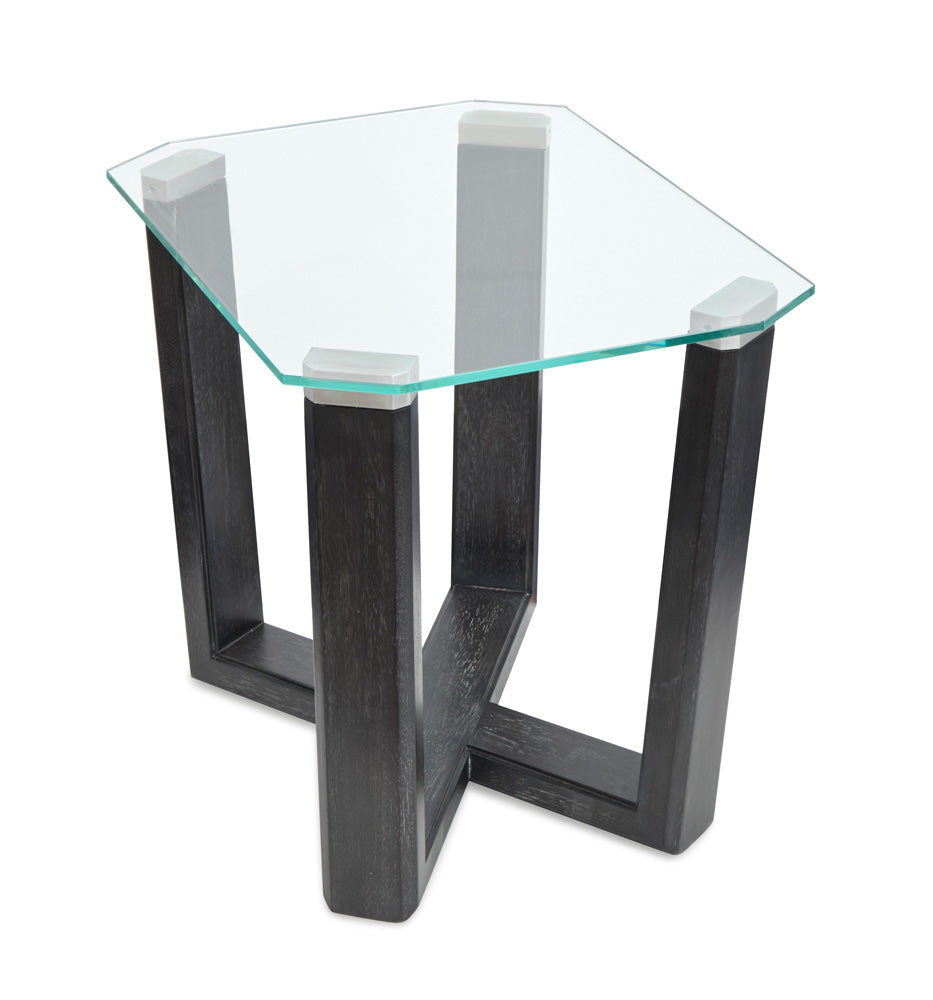 Magnussen - Wexler Black Truffle And Clear Glass Rectangular End Table - T6345-03 view 2