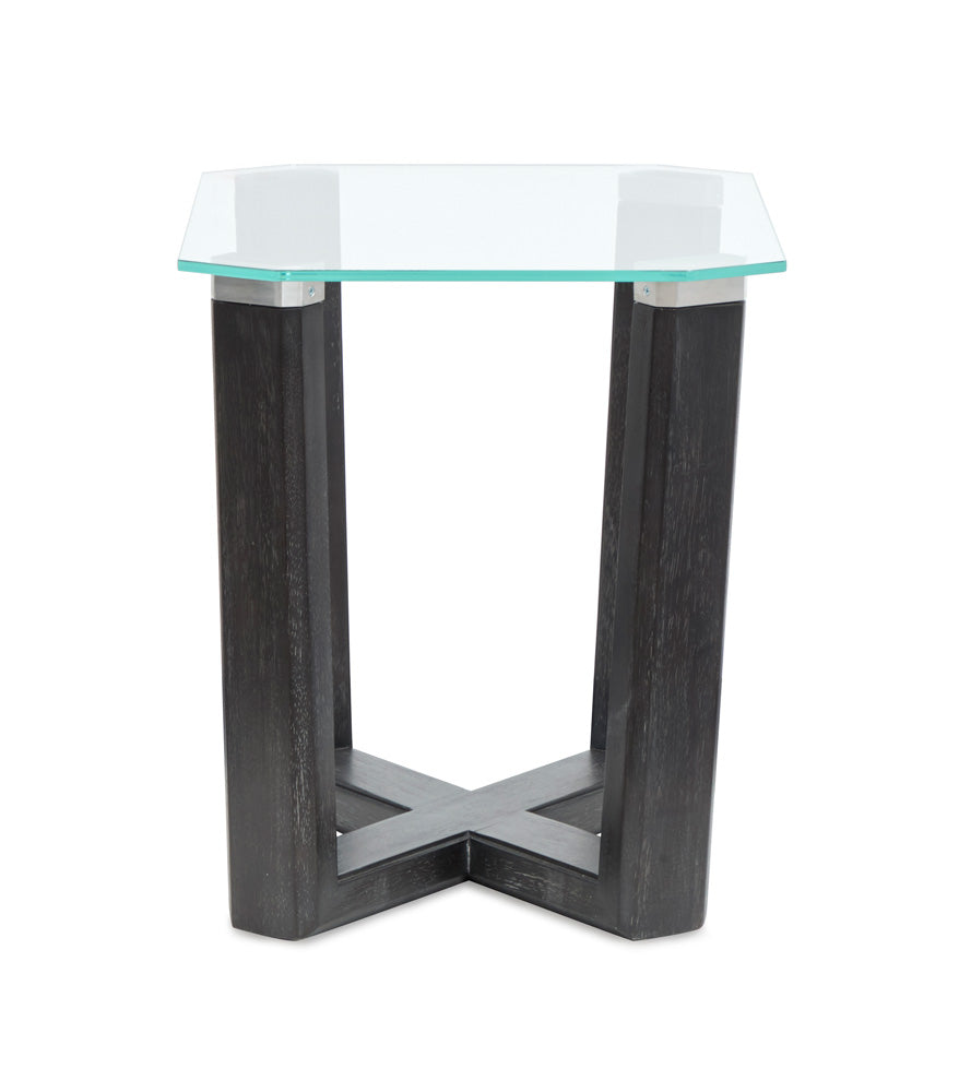Magnussen - Wexler Black Truffle And Clear Glass Rectangular End Table - T6345-03 view 3
