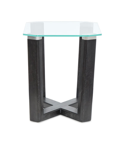 Magnussen - Wexler Black Truffle And Clear Glass Rectangular End Table - T6345-03 view 3