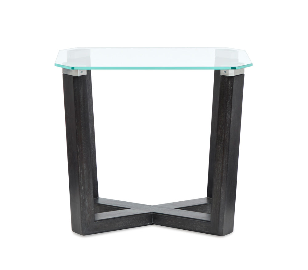Magnussen - Wexler Black Truffle And Clear Glass Rectangular End Table - T6345-03 view 4