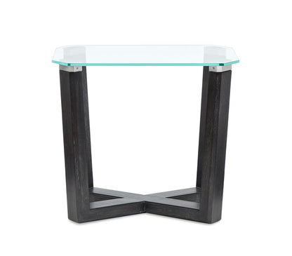 Magnussen - Wexler Black Truffle And Clear Glass Rectangular End Table - T6345-03 view 4