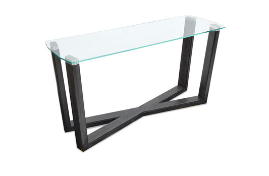 Magnussen - Wexler Black Truffle And Clear Glass Rectangular Sofa Table - T6345-73 view 2