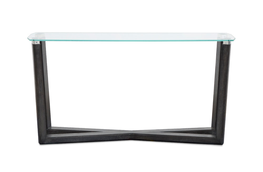 Magnussen - Wexler Black Truffle And Clear Glass Rectangular Sofa Table - T6345-73 view 3