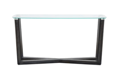 Magnussen - Wexler Black Truffle And Clear Glass Rectangular Sofa Table - T6345-73 view 3
