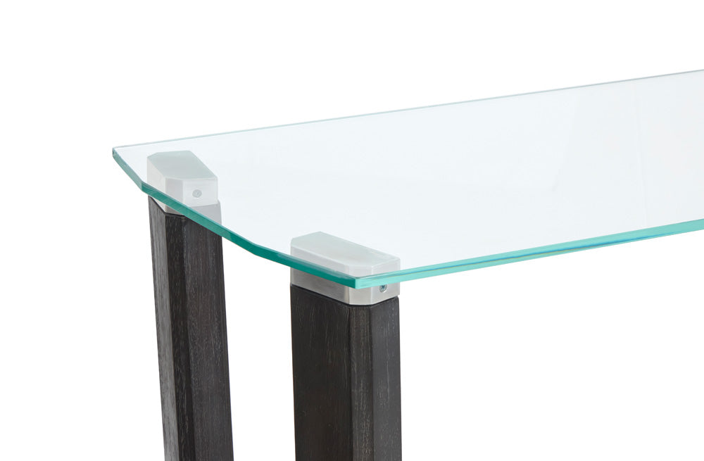 Magnussen - Wexler Black Truffle And Clear Glass Rectangular Sofa Table - T6345-73 view 5
