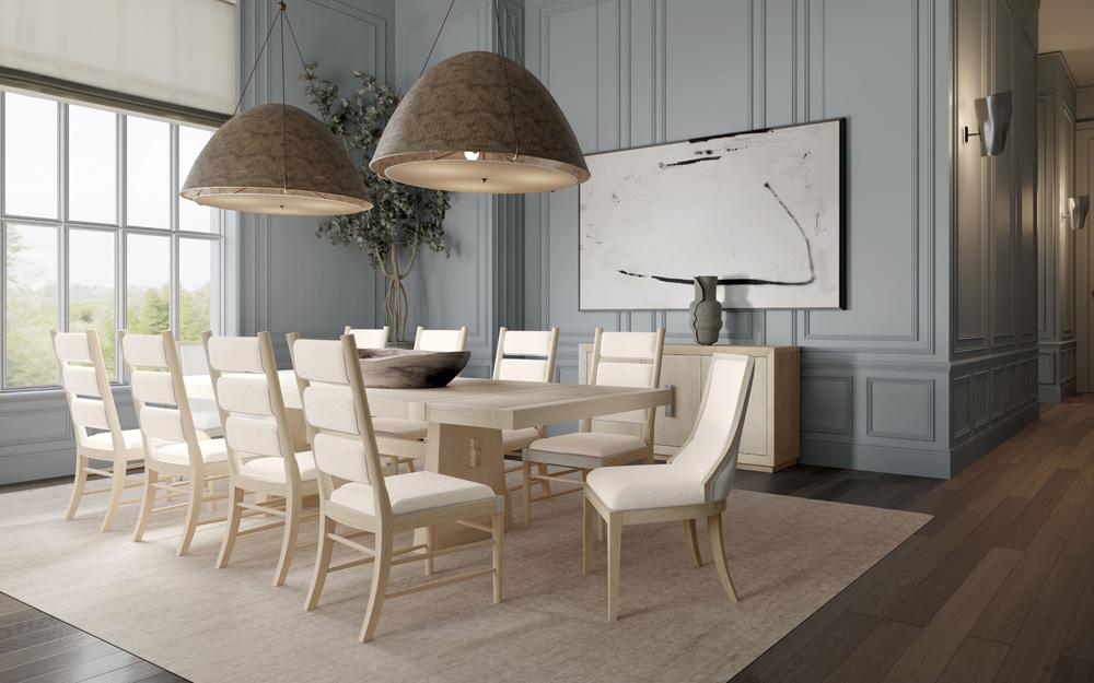 Magnussen - White and Clara Natural Performance Fabric - Dining Side Chair w/Upholstered Seat & Back (2/ctn) - D7003-63_CLOSEOUT veiw 1