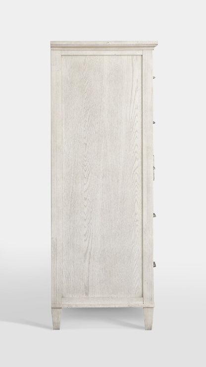 Magnussen - White and Dinara Taupe Fabric and Tumbled Silver - Door Chest - B7007-13_CLOSEOUT veiw 2
